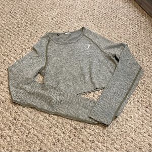 NEW Gymshark Vital Seamless Green Crop Top Size Large